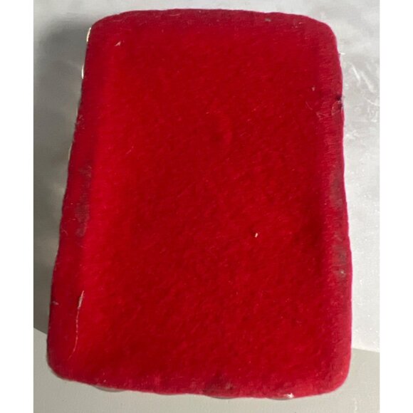 Antique Victorian James Pearsall Advertising Paperweight Clear Glass Red Felt - Picture 4 of 5